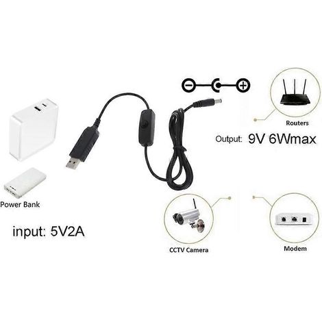Convertisseur de tension USB 5V vers 9V, transformateur élévateur de tension 2A, interrupteur de ligne proche du courant continu. (1/4)