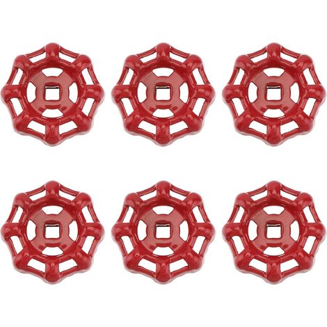 6 Pièces Poignée de Robinet en Fer Rouge avec Trou (1/5)