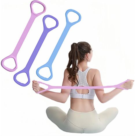 Banda de resistencia con asas - Banda elástica para fitness - Entrenamiento para brazos, espalda y hombros - Equipo de fitness para yoga, pilates y estiramientos - 3 partes (1/5)