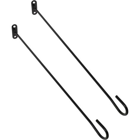 Lot de 2 supports de drapeau pour boîte aux lettres - Support de drapeau horizontal en métal pour poteau de boîte aux lettres ou mât de clôture extérieur