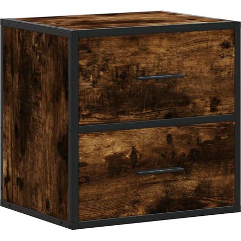 Maison Exclusive - Mesita de noche de pared color roble ahumado 4