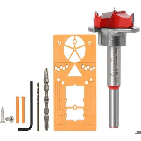 Perceuse À Charnière - Localisateur D'ouverture Pour Serrure - 35 Mm - Pour Bois Et Plastique - Ensemble Complet (1/5)