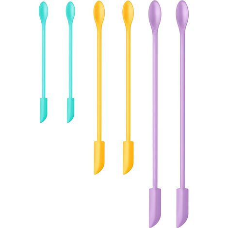 Spatule En Silicone - 6 Pièces - Pour Bocaux Cuisine Et Récipients Cosmétiques - Longueurs 12 9,25 Et 6,1 Pouces (1/5)