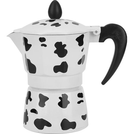 Moka Pot - Aluminium - 3 Tasses - 150 ml - Pour Usage Domestique et Professionnel - Couleur Vache Lait