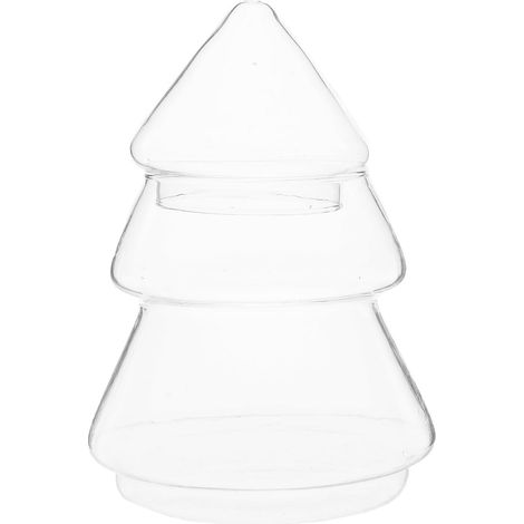 Bonbonnière Sapin de Noël avec Couvercle 420ml en Verre (1/5)
