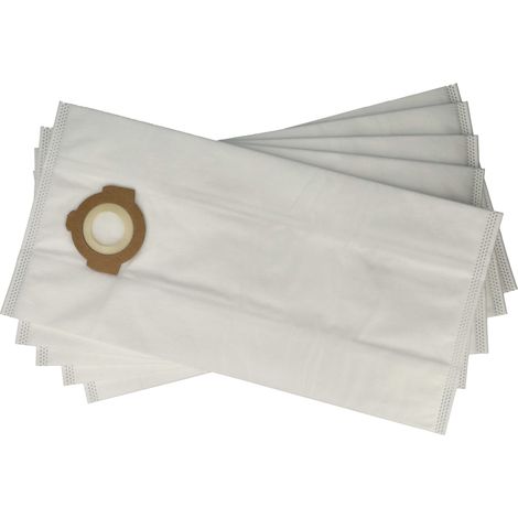 vhbw 5x Vacuum Cleaner Bag compatible with Milwaukee M12 FVCL, M18 FPOVCL Vacuum Cleaner, Microfleece, 40 cm x 19.5 cm, White