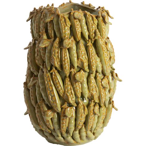 Vaso de cerámica Light & Living FABA olivo-verde marrón –