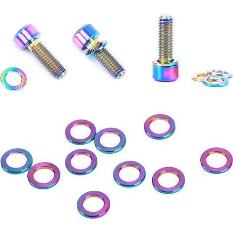 10 Pièces Rondelles M5 5mm Vis Bicyclette Montagne Antirouille Alliage Titane