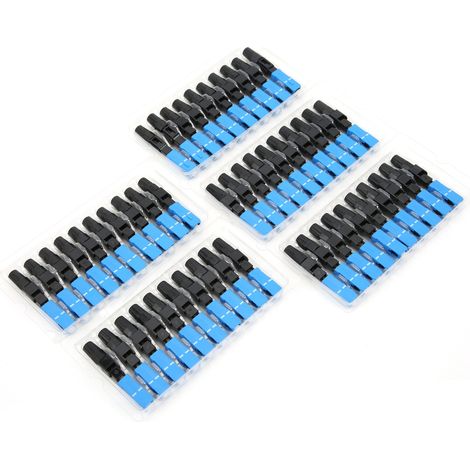 Lot de 50 adaptateurs de connecteurs rapides SC UPCC pour fibre optique (communication optique, bleu) (1/5)