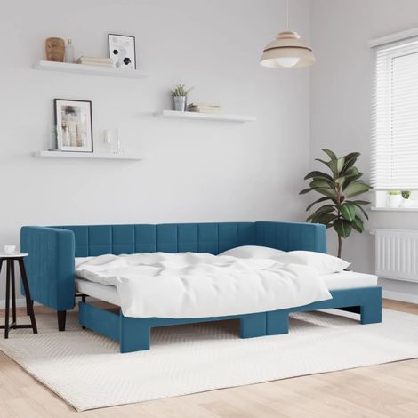 Sofá cama nido terciopelo azul 80x200 cm vidaXL (1/5)