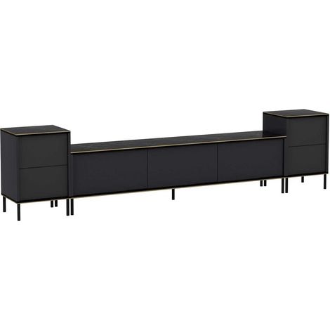Meuble TV mobile avec étagères et meubles hauts Imaj - Anthracite (1/5)