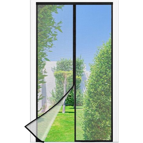 Fliegengitter für Balkontüren,110 x 210 cm,Fliegengitter für Türen,4 cm breiter Klettverschluss,Fliegengittertüren ohne Bohren (1/5)