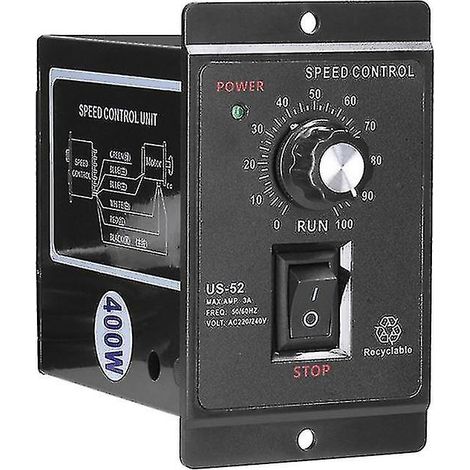 Contrôleur de vitesse pour moteur 400 W, compatible avec les moteurs 220 V CA et la marche avant/arrière. (1/5)