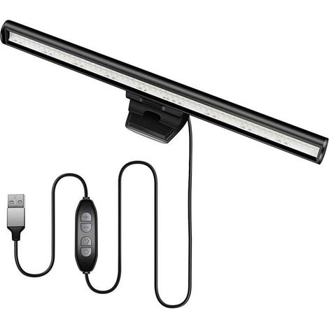 royaluxe -Lampe de monit d'ordinat, lumière LED e-Reading Dimmable USB Clip Lampes de bureau Monit Écran d'ordinat portable Barre lumineuse LED Lampe de table de bureau Protection des yeux,