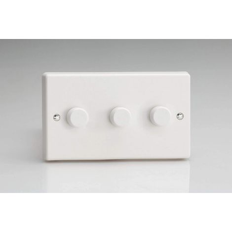 Varilight 3-Gang 2-Way Push-On Rotary LED Dimmer Switch (1/3)