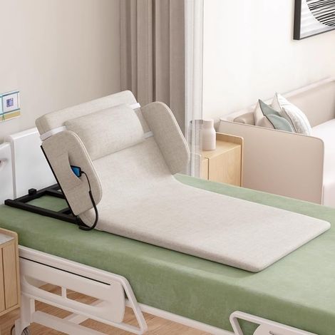 Dosier de lit ascenseur électrique avec télécommande, angle de levage de 2 à 80 ° et rails pliants, capacité de charge de 330 lbs, pour le cou et la taille de soutien lorsque vous êtes assis, beige