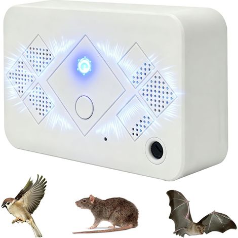 Ultraschall-Abwehrgerät gegen Mäuse, Spatzen, Krähen und Möwen  Einstellbare Frequenz, für Balkone, Dächer, Gärten und Lagerhallen, Abdeckungsbereich von 50 bis 100 m² (1/5)