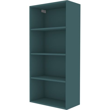 Libreria pensile moderna con schienale - Montaggio rapido cabineo - Verde Petrolio
