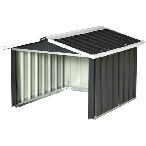 Abri tondeuse robot garage tôle acier gris pour robot-tondeuse