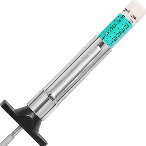 Medidor de profundidad de banda de rodadura, medidor de profundidad de neumáticos inteligente con código de colores, medidores de profundidad de banda de rodadura métricos para automóviles con código  (1/5)