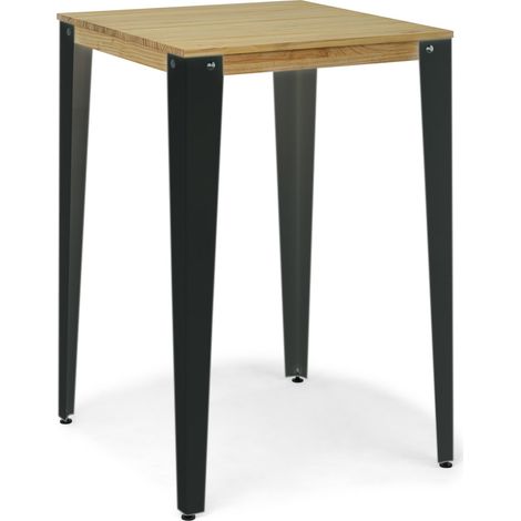 Mesa alta Lunds cuadrada 59x59x110cm Fumé en madera de pino maciza acabado natural. (1/5)