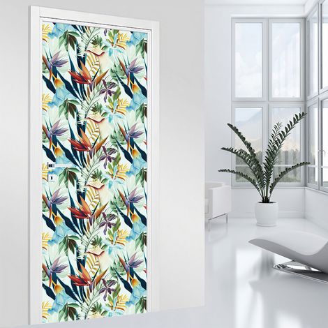 Stickers pour porte - Tropical - 63 x 205 cm - Adhésif MAT (1/2)
