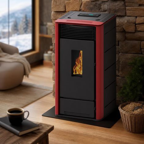 Estufa de pellet SKULD 11 kW - MUSPEL para interior con cristal SCHOTT ROBAX® 4 mm, autolimpieza electrónica y control remoto por programación (1/5)