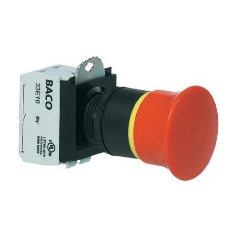Baco Interruptor de parada de emergencia negro 40 mm