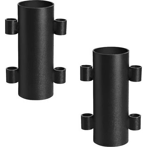 Support pour poteaux de tente de camping, support tubulaire fixe en fer pour parasol coupe-vent, idéal pour le camping, la randonnée, les pique-niques et les barbecues (2 pièces (1/5)