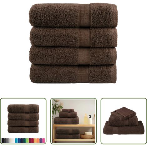Baumwolle - Premium Badetücher SOLUND 4 Stk. Braun 100x150 cm 600 g/m² (1/5)