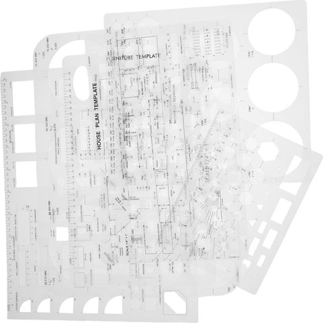 drawing stencils robust and easy to grip 6 pieces made of PP