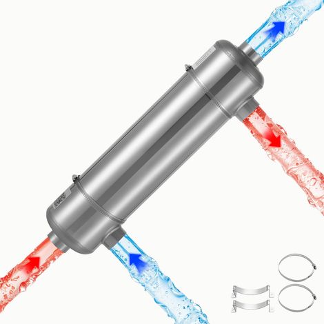 VEVOR Intercambiador de Calor para Piscina, Intercambiador de Calor de Acero Inoxidable con 30 Tubos Capilares, Soportes, 210000 BTU/h, Calentador de Piscina para Spa, Jacuzzi, Interiores y Exteriores (1/5)