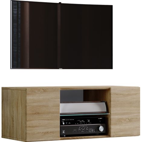 Wood TV Wall Lowboard Fernseh Jusa 115 40x115x36 - VCM