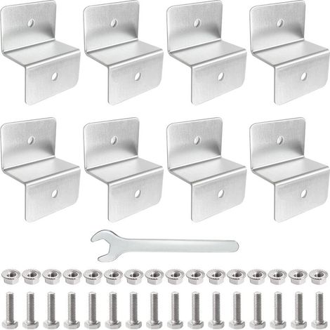 Lot de 8 Support Panneau Solaire Type Z Panneau Solaire Montage Kit Aluminium Comprend des Écrous et des Vis pour Toit de Camping Car, Bateau, Cabine (1/5)