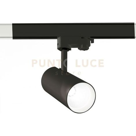 Proiettore a binario trifase GFA 20W 1500lm 3000K LED CREE - Nero Opaco, Struttura in alluminio, Orientabile - Gealuce