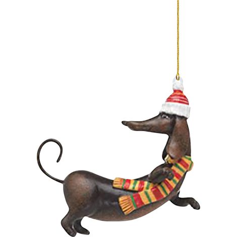 Ornement Suspendu Chien - Décoration Arbre De Noël Et Voiture - Acrylique - Multicolore - 1 Pièce (1/2)