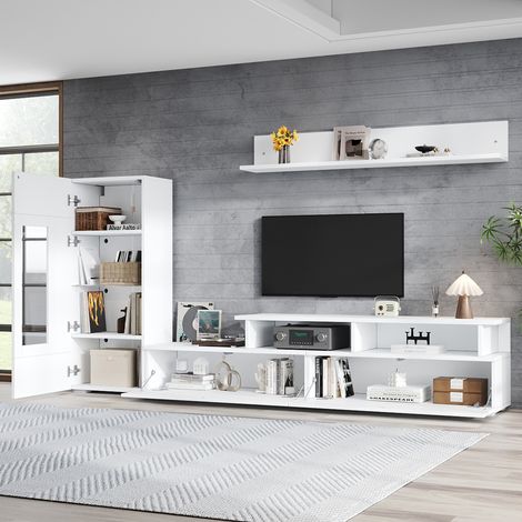 Mueble tv vitrina estantería almacenaje blanco HAVRYA (1/5)