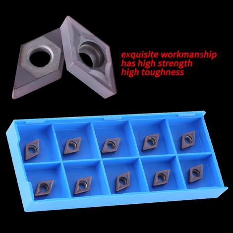 Boîte de 10 outils de coupe CNC DCMT0702 EM YBC205 couleur cuivre (1/5)