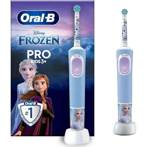 Oral-B  Vitality PRO Kids Frozen  Cepillo de dientes eléctrico  Recargable  Para niños  Azul  Número de cabezales incluidos: 1  Número de modos de cepillado: 2.