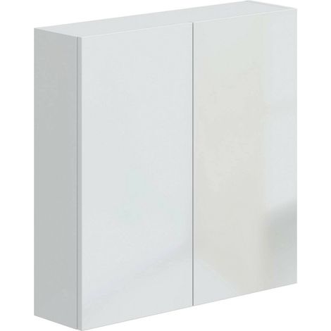 Dmora - Mobile pensile Apollosa, Armadietto sospeso, Mobiletto a muro, Armadio ausiliario multifunzione, 60x16 h60 cm, Bianco lucido