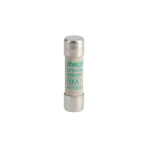 Cartouche fusible industrielle 10x38 aM 10A HAGER LF310M (1/2)