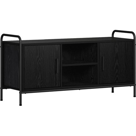 TV Cabinet 99 x 33 x 50 cm Black Oak Engineered Wood vidaXL (1/5)