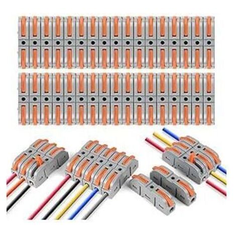 Connecteur de câble, 34 pièces Bornes de connexion, Borne SPL-1 avec levier de commande, Borne pour conducteur 4mm², Blocs de jonction électriques,,Les versions peuvent être librement combinées