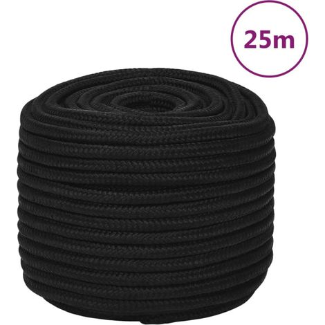 vidaXL Work Rope Black 12 mm 25 m Polyester