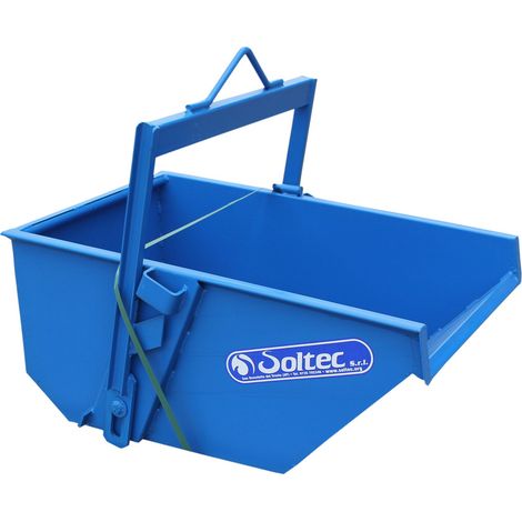 Benne à terre pour grue 300 L - Produit 100% italien - auto-décharge - Benne à décharge automatique (1/3)