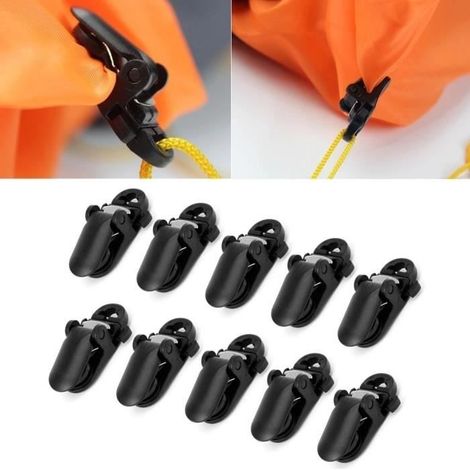 Pince à bâche pour tente, auvent, 10 pièces, clip à ancre en toile, caravane, mâchoire, outil de serrage, kit de randonnée de (1/4)