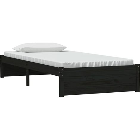 Estructura cama individual sin colchón madera negro 90x190 cm vidaXL (1/4)