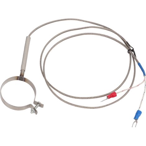 Sonde de thermocouple filetée haute sensibilité, plage de mesure étendue 0‑400°C, sonde de régulation de température multi-tailles pour usage industriel, 1 mètre (1/5)