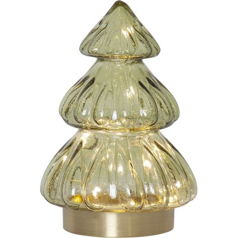 LED Tischleuchte ,Abete aus Glas, Tannenbaum, Batterie, grün, H 18cm (1/5)