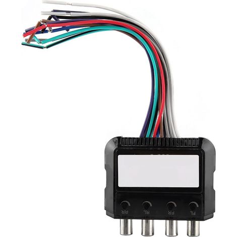 Convertisseur Haut-Bas 4 Canaux Stéréo pour Voiture avec Fil de Commande d'Amplificateur de Puissance et Solution Facile à Installer Connexions CD, Radio et Amplificateur (1/4)